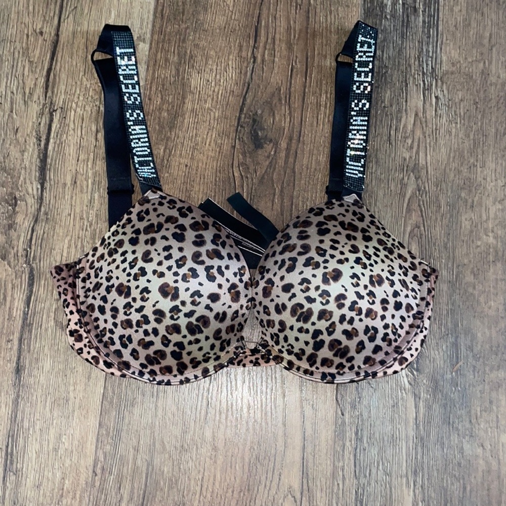 Victoria's Secret cheetah print sparkle push up bra